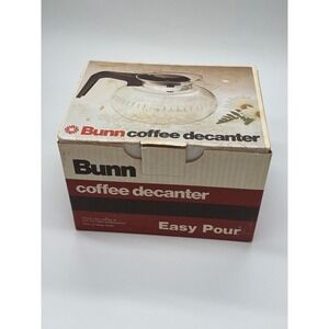 Bunn Coffee Decanter Easy Pour Glass Carafe Black Handle Vintage New In Box
